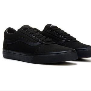 New Vans Ward Women’s All Black Canvas Skate Shoe Sz 7